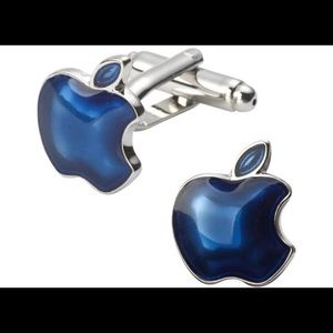 men's 3D Blue Enamel Distinguish Cufflinks
